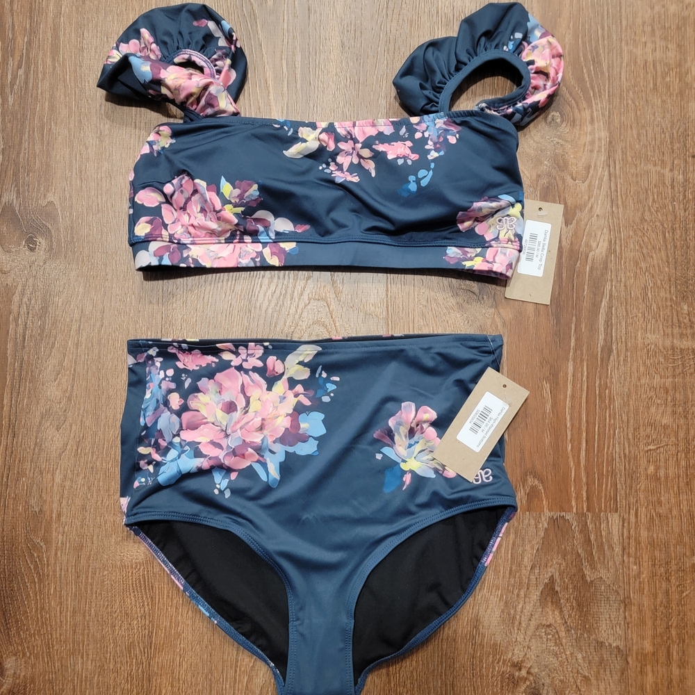 Albion Dahlia Bikini Set - Navy and Pink